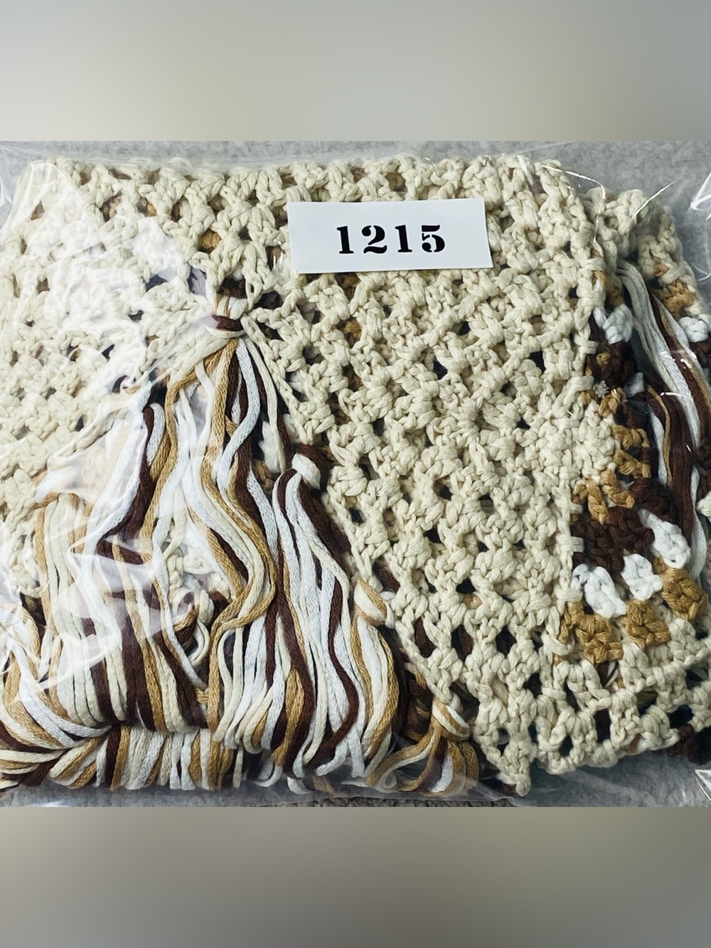 Miss Me Crochet Fringe Tank Top L Boho Festival Cream Brown Tassel Top NWT - Picture 15 of 15